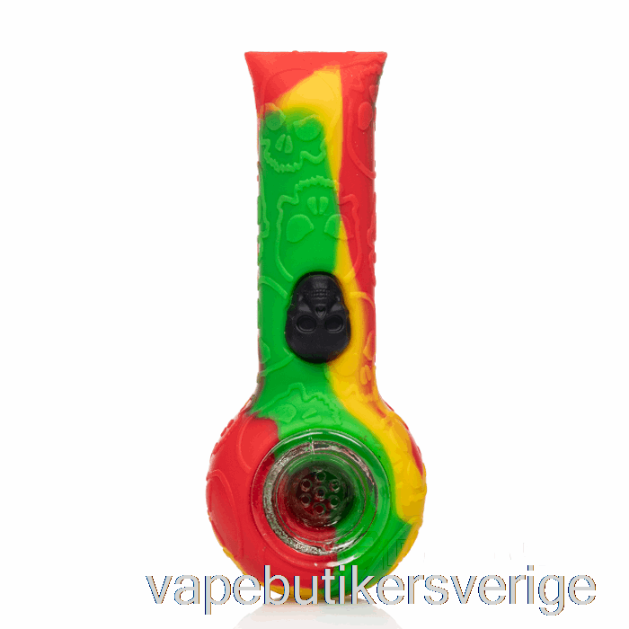 Vape Sverige Stratus Silikon Skalle Handpipa Rasta (grön/röd/gul)